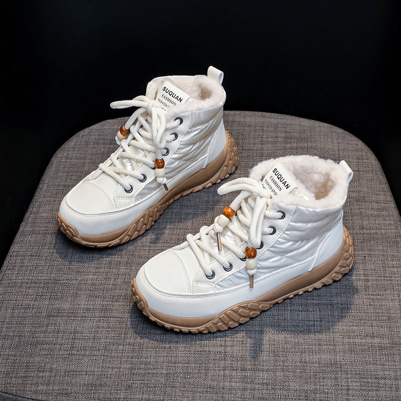 Damen Winter Sneaker High-Top Fleece Warm Isoliert