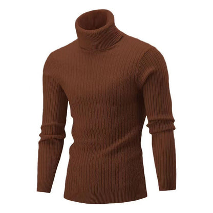 Herren Strickpullover Modern Rippmuster Hochkragen
