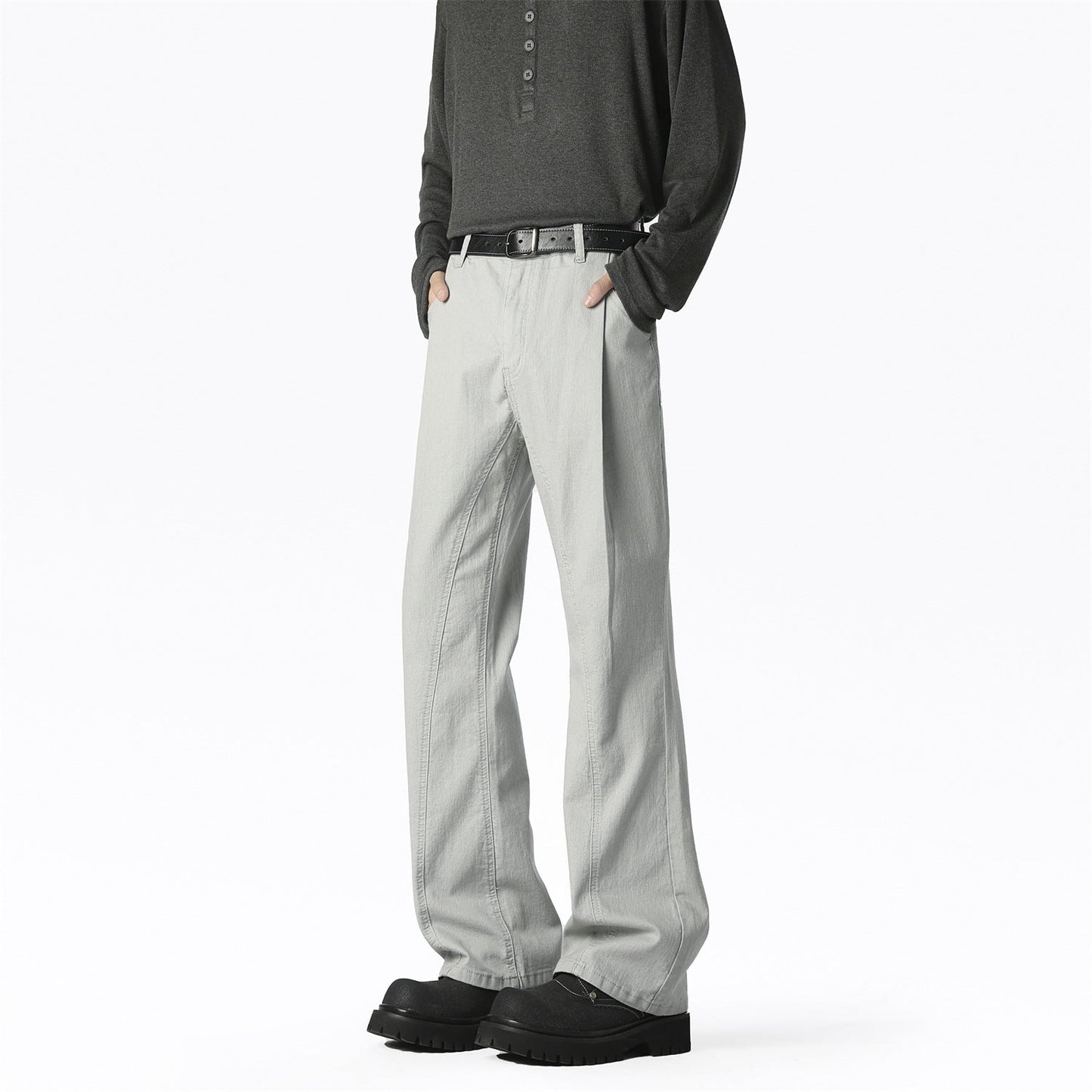 Herren lässige Weitbein-Hose mit elastischem Bund und praktischen Taschen BerlinGlamour.