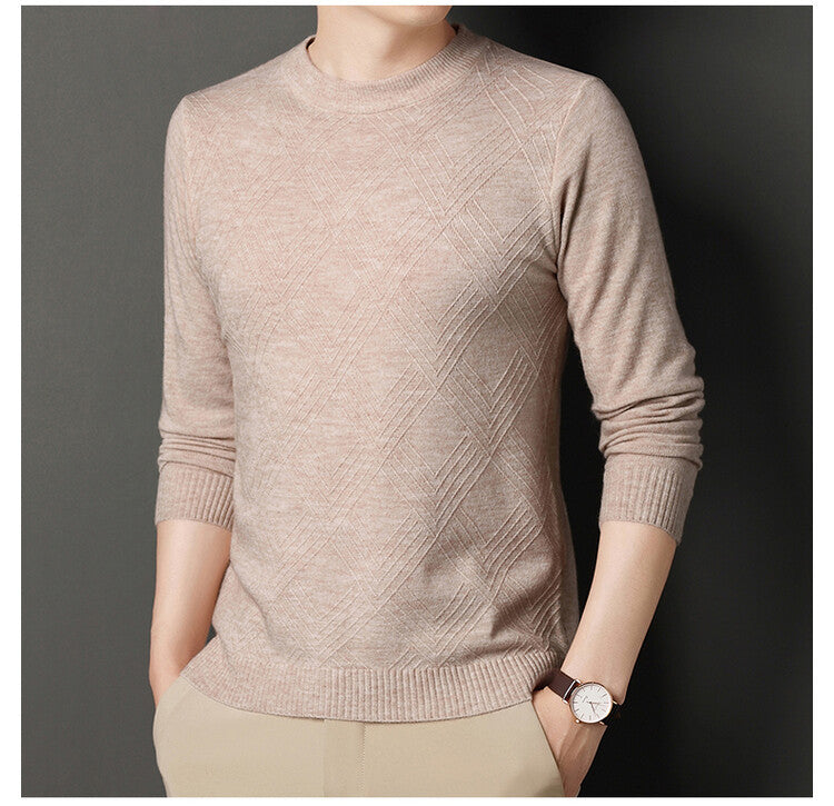 Herren Pullover Rundhals Strukturiert Elegante Mode