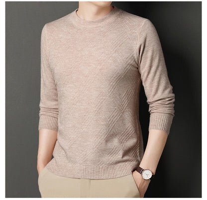 Herren Pullover Rundhals Strukturiert Elegante Mode
