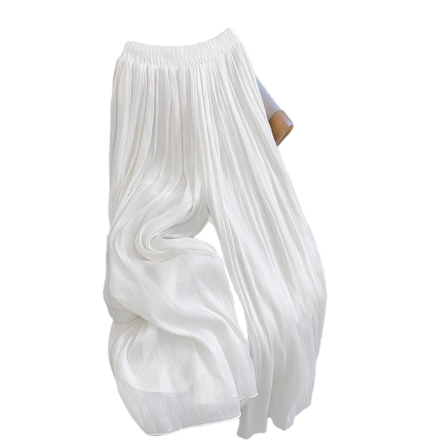 Damen Hose Plissee Weite Bequem Elastisch