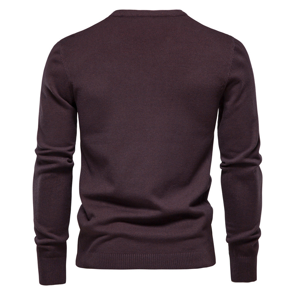 Herren Pullover Rundhals aus Baumwolle Hochwertig Bequem