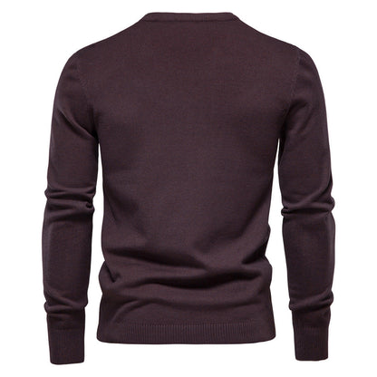 Herren Pullover Rundhals aus Baumwolle Hochwertig Bequem