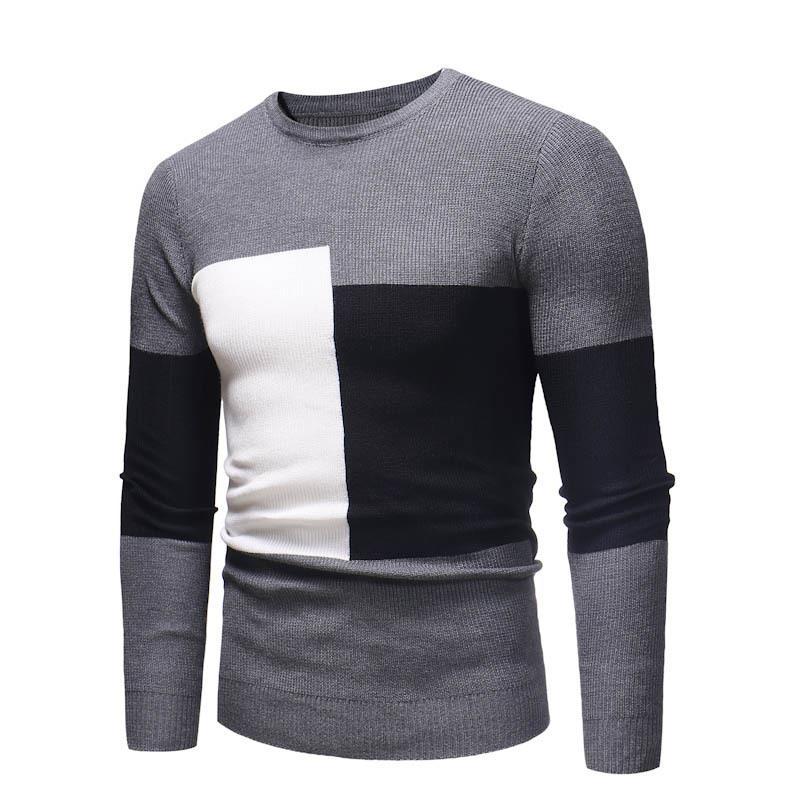 Herren Pullover Modernes Blockmuster Designer Style