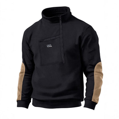 Herren Fleece Pullover Reißverschluss Warm Bequem