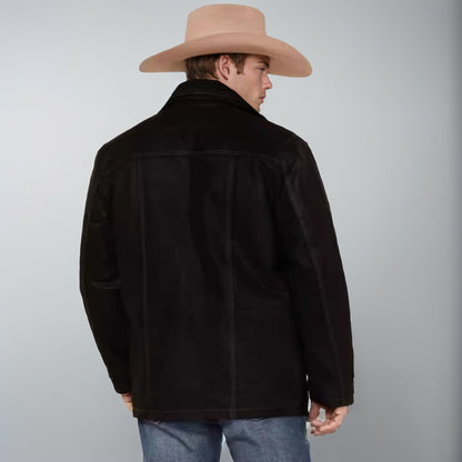 Herren Lederjacke Robust Modern Mit Taschen