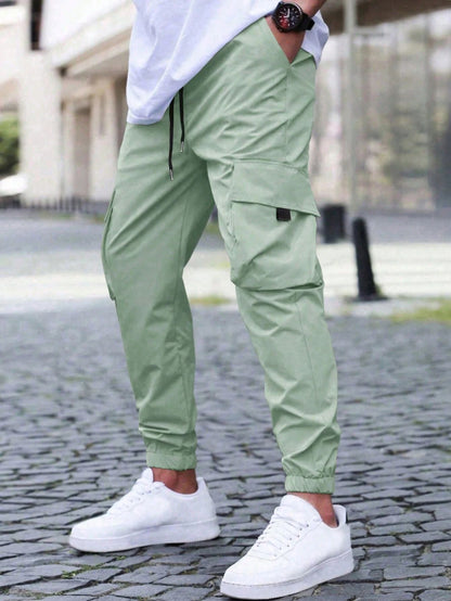 Herren Cargo-Hose Bequem Vieltaschen Elastisch