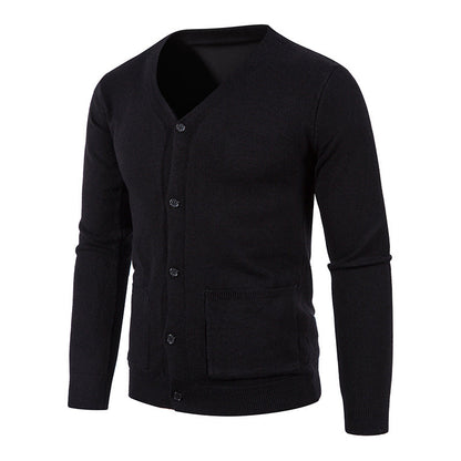 Herren Strickcardigan V-Ausschnitt Elegante Kaschmir Optik