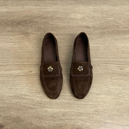 Damen Mokassins Blumen Verzierung Elegante Schuhe