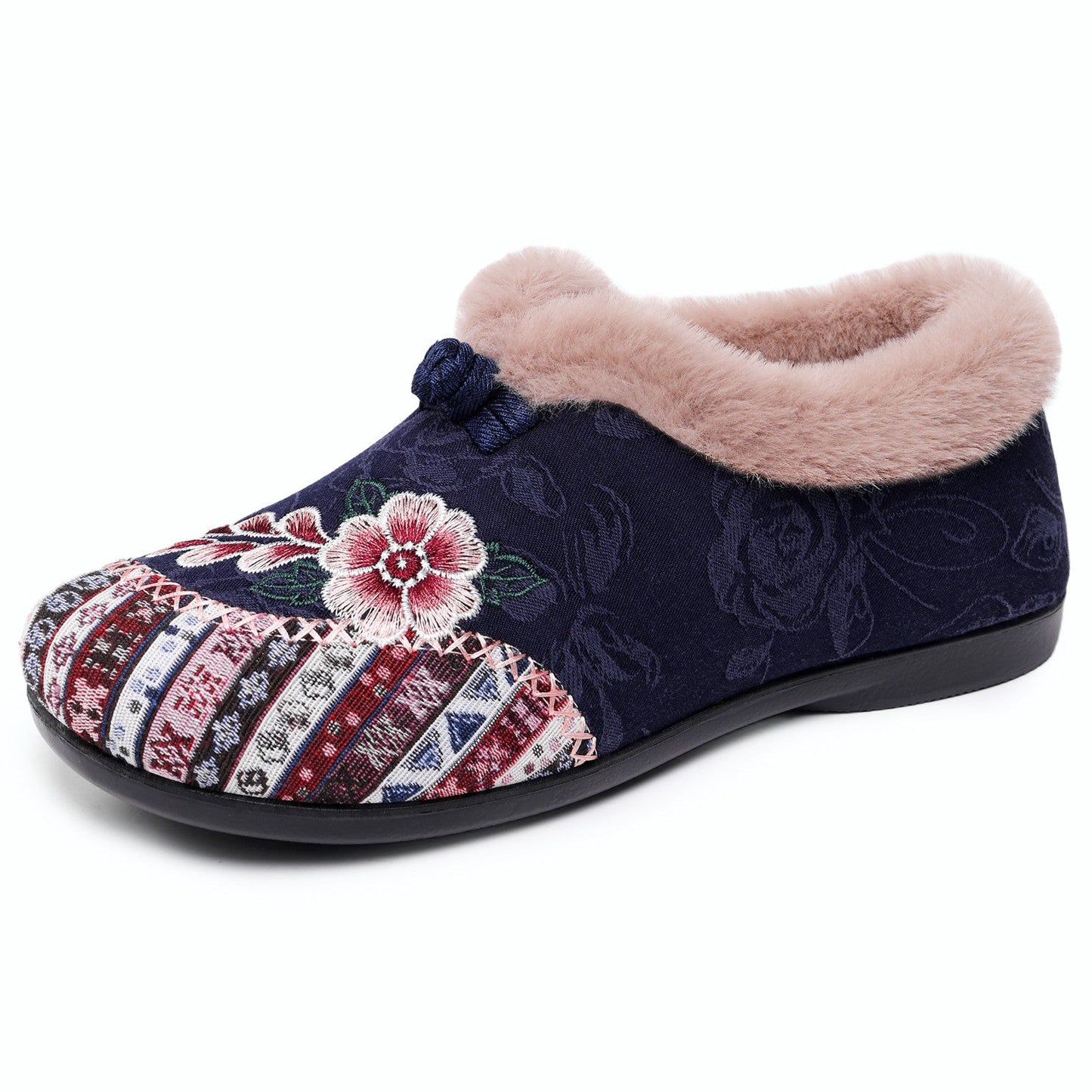 Damen Hausschuhe Blumenmuster Plüsch Warm