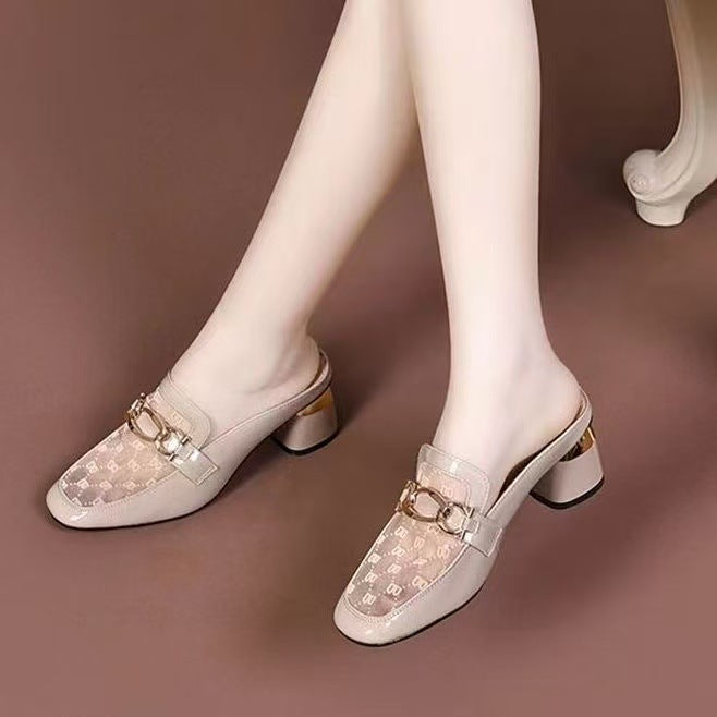 Damen Slipper Elegante Luxus mit Schnallen - BerlinGlamour