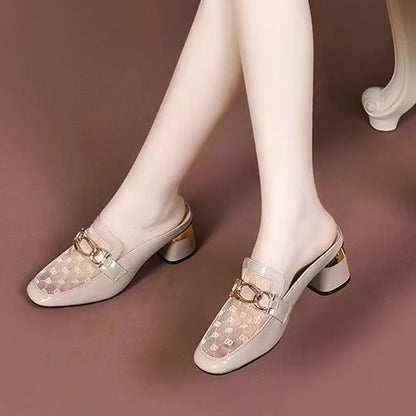 Damen Slipper Elegante Luxus mit Schnallen - BerlinGlamour