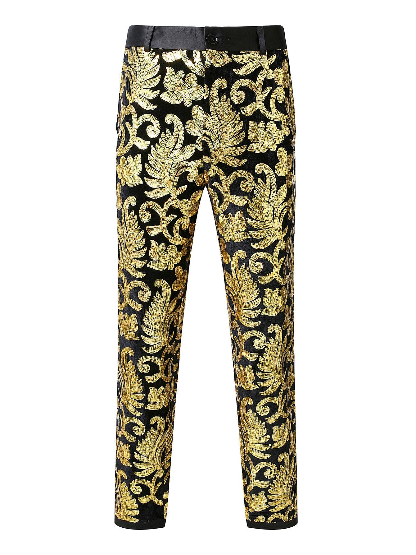 Herren Partyhose Glitzernd mit Blumenmuster