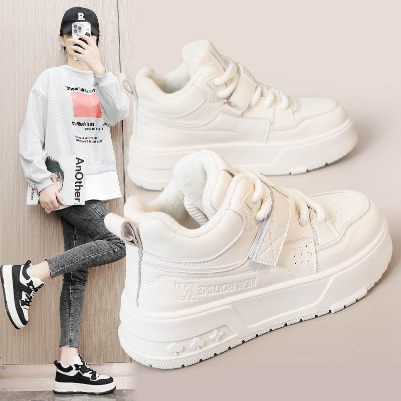 Damen Sneaker High-Top gefüttert mit Klettverschluss Schwarz - BerlinGlamour