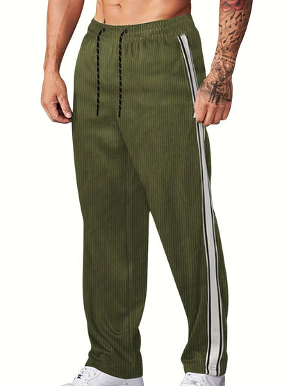 Herren Hosen Streifenmuster Elastisch Bequem