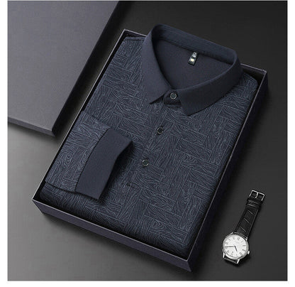 Herren Langarmbluse Elegant Strukturiert Modern