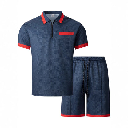 Herren Sportset Kurzarm atmungsaktiv mit Reißverschluss