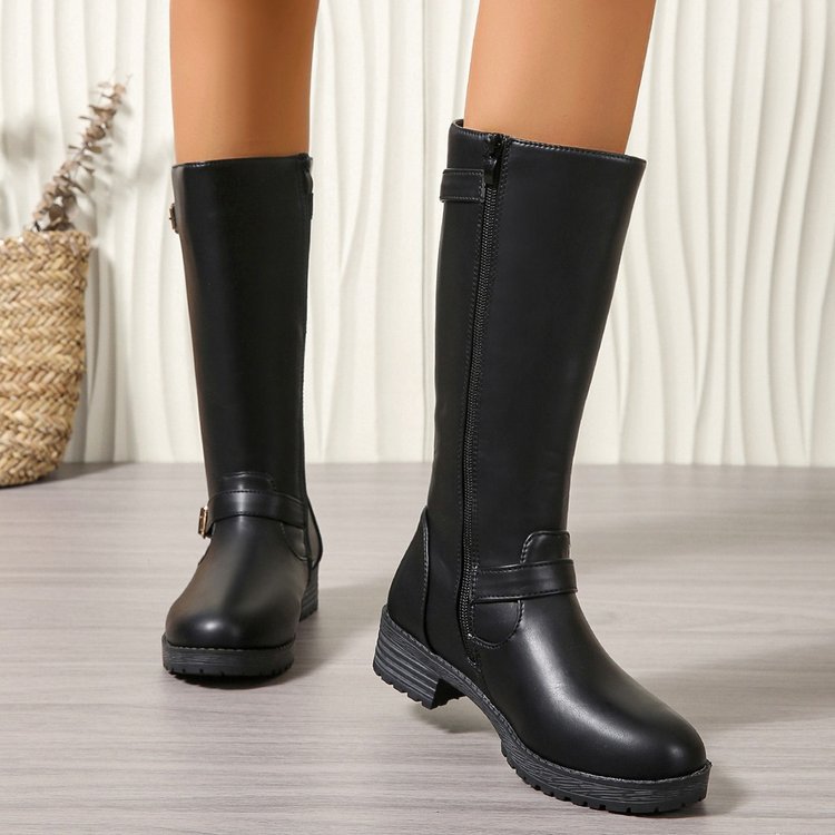 Damen Stiefel Longboots Elegantes Design Robust