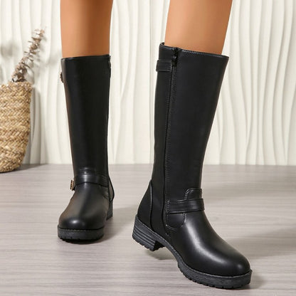 Damen Stiefel Longboots Elegantes Design Robust