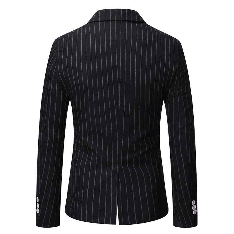 Herren Doppelreiherjacke Elegant Nadelstreifen Modern