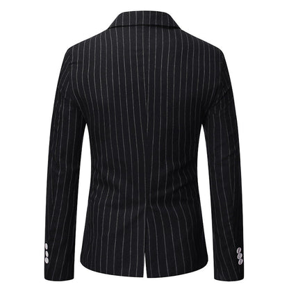 Herren Doppelreiherjacke Elegant Nadelstreifen Modern