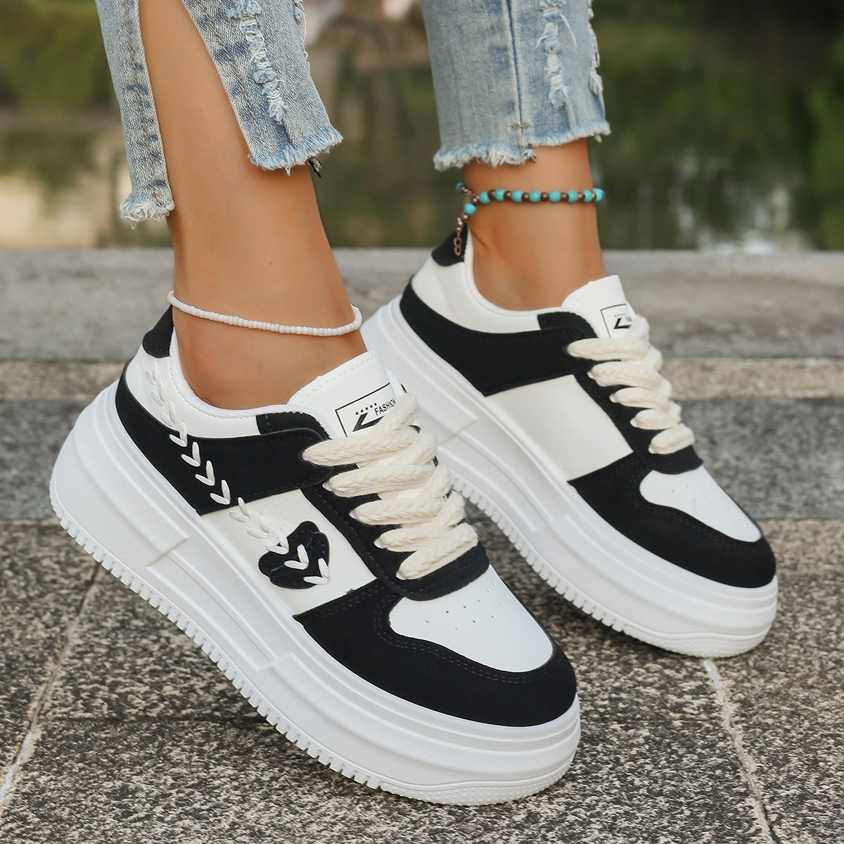 Damen Plateau Sneaker Trendy Modisch Hochzeitsschuhe - BerlinGlamour