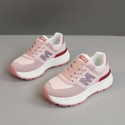 Damen Sneaker Bequem Laufsohle Dick Mode