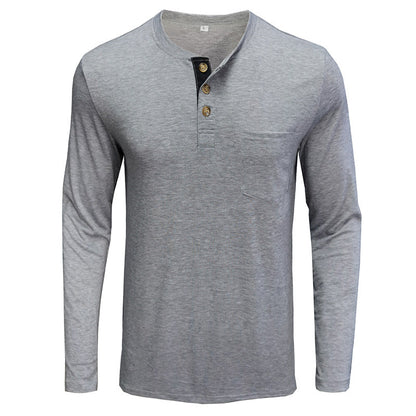 Herren Langarmshirt Modern Knopfdetails Elegant