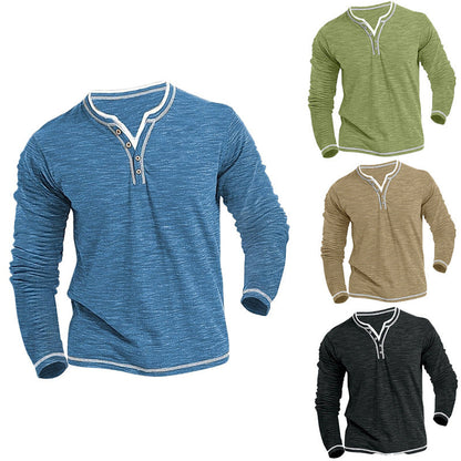 Herren Langarmshirt Modern mit Kontrastnähten Casual - BerlinGlamour