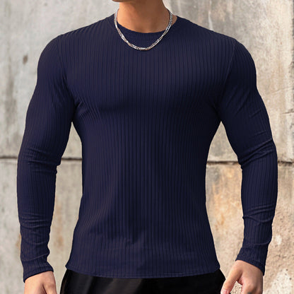 Herren Langarmshirt Feinripp Struktur Modern Berlin