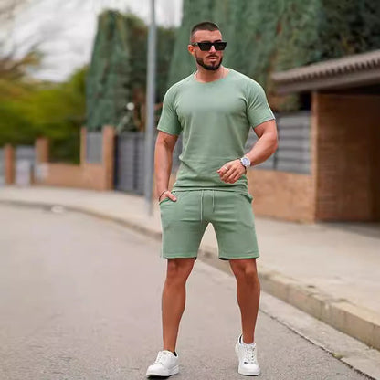 Herren Sportset Kurzarm mit bequemen Laufshorts - BerlinGlamour