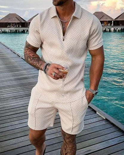 Herren Overall Kurzarm Modern Reißverschluss Berlin Stil