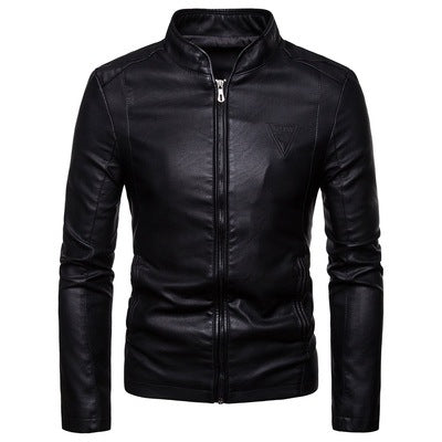 Herren Lederjacke Modern Stehkragen Reißverschlusstaschen - BerlinGlamour