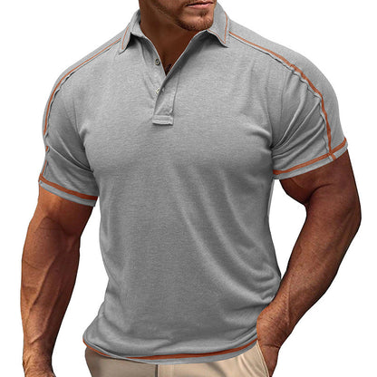 Herren Polo-Shirt Modern mit Kontrastnähten Casual - BerlinGlamour