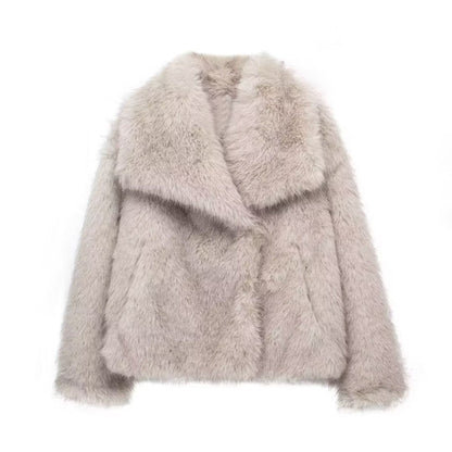Kunstfelljacke Damen Luxus Warm Elegant
