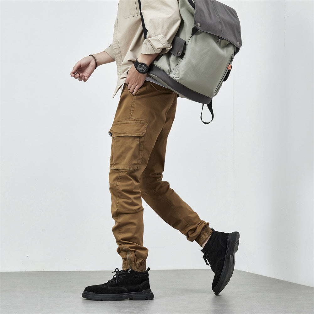 Herren Cargo-Hose Robust mit verstellbarem Bund und großen Taschen