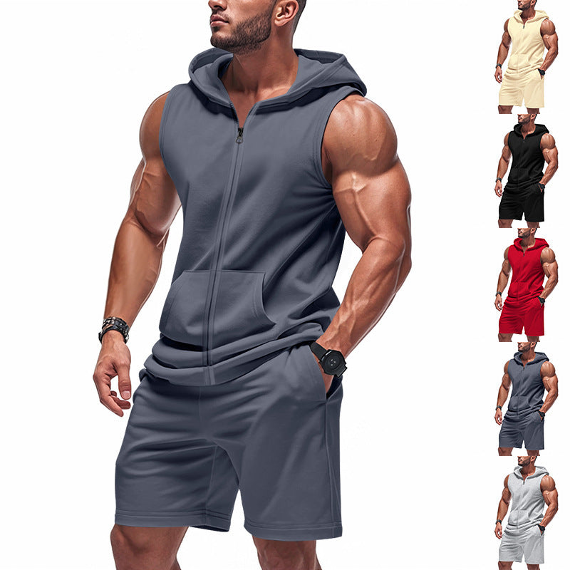 Männer Sport Set Kapuzenshirt und Shorts Größe S-XXXL - BerlinGlamour
