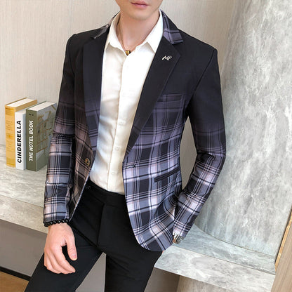 Herren Blazer Karo Moderner Schnitt Elegant