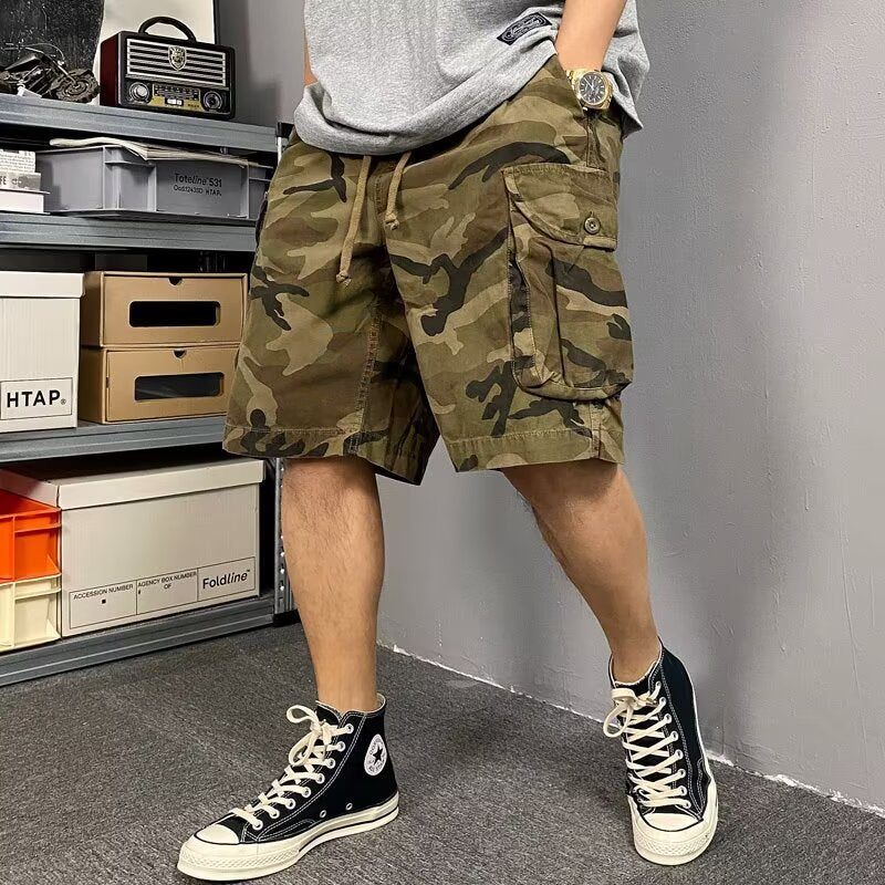 Herren Cargo Shorts Funktionale Seitentaschen Verstellbar