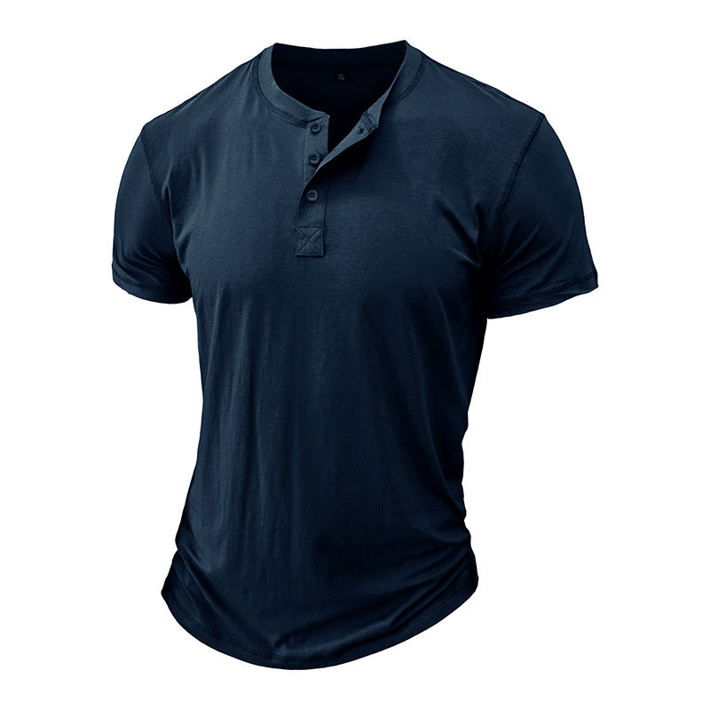 Herren T-Shirt Modern mit Knopfleiste Slim-Fit