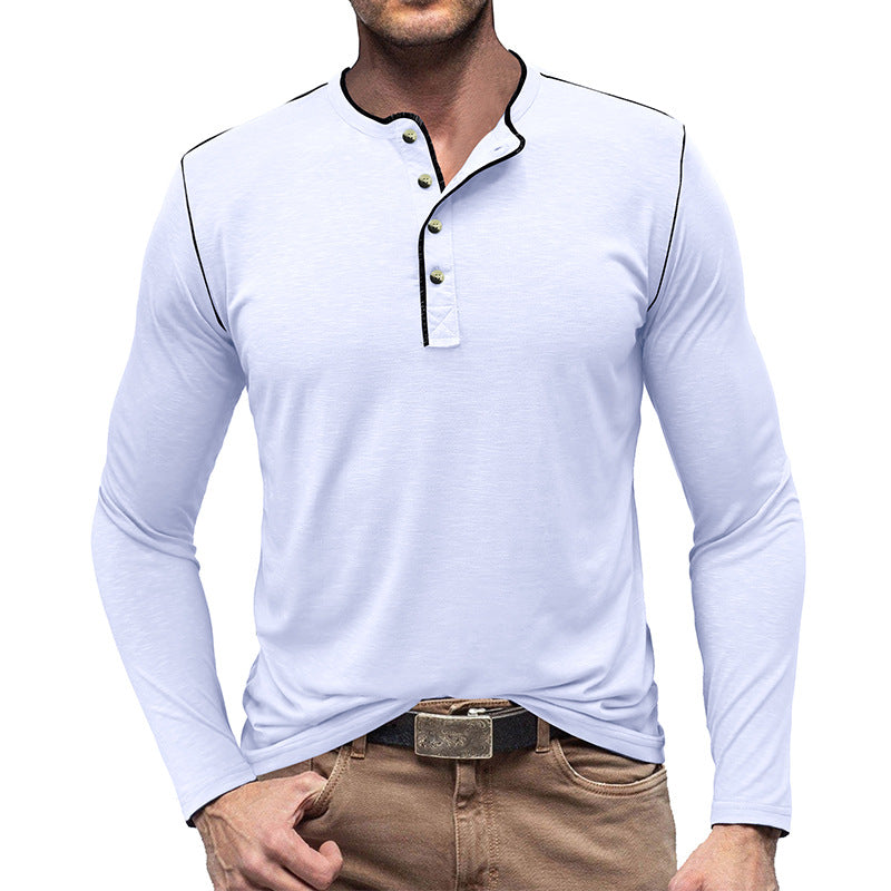 Herren Langarmshirt Modern mit Knöpfen Berlin Style