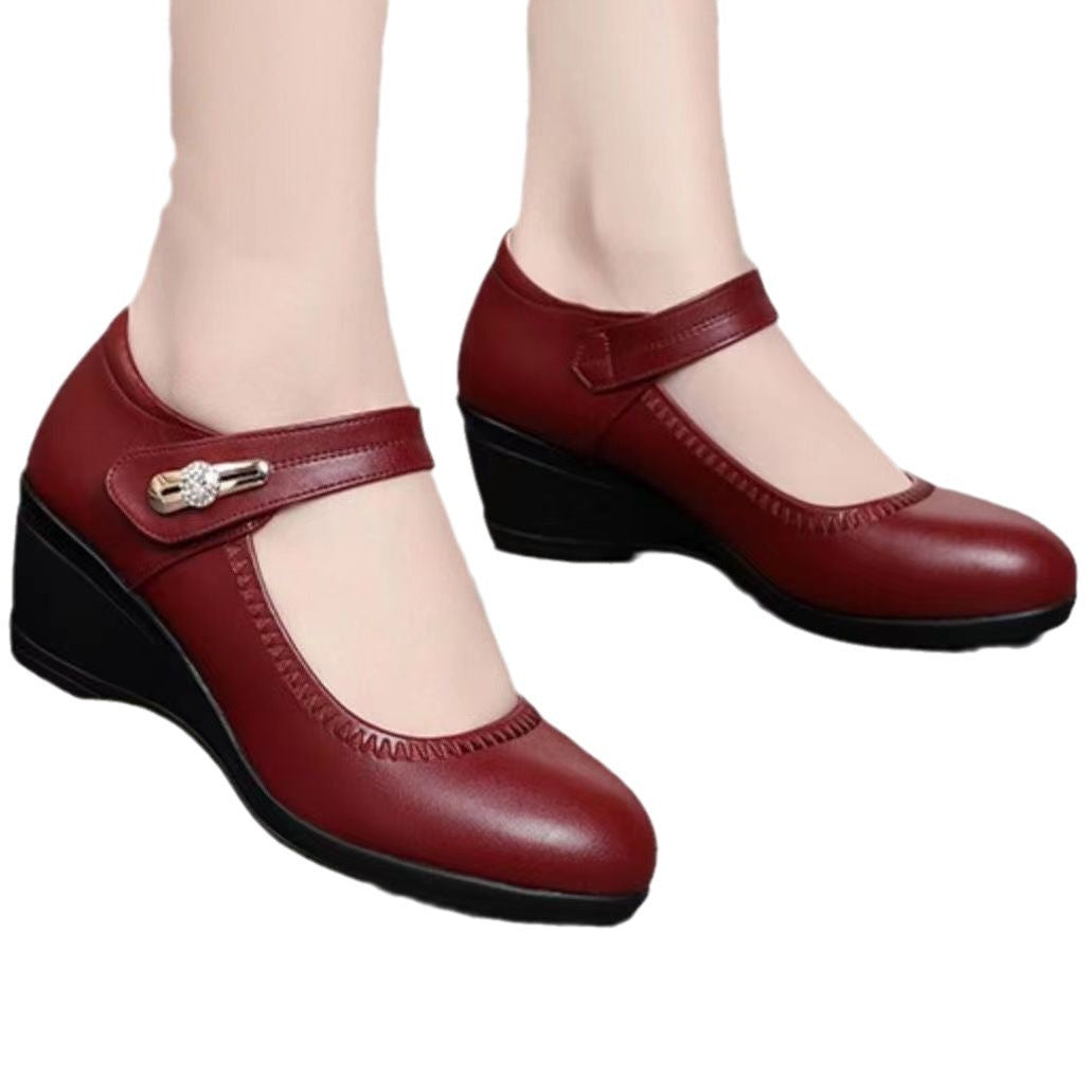 Damen Wedges Schuhe Elegant mit Riemen Hochzeitsschuhe