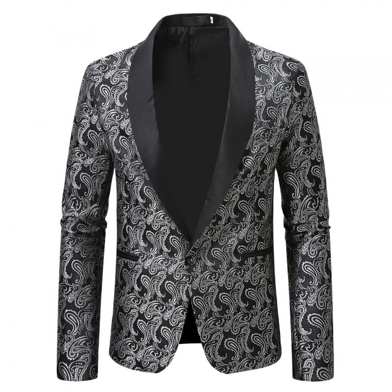 Herren Smokingjacke Elegant mit Muster Schwarz - BerlinGlamour