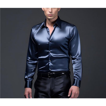 Herren Hemd Modern Satin Glänzend SlimFit