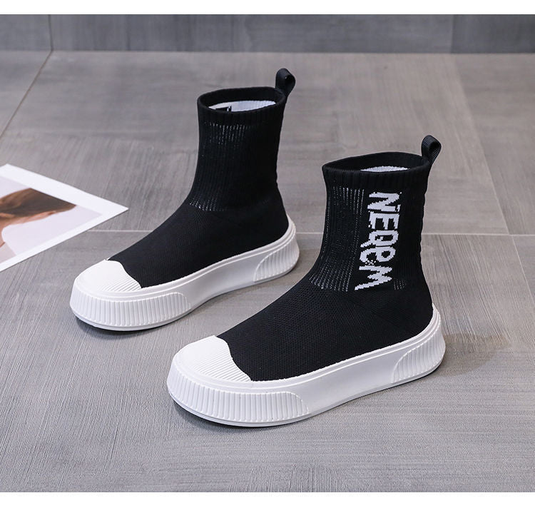 Damen Sneaker Socken Schuhe Elastisch Modern Heidi Style
