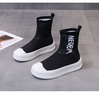 Damen Sneaker Socken Schuhe Elastisch Modern Heidi Style