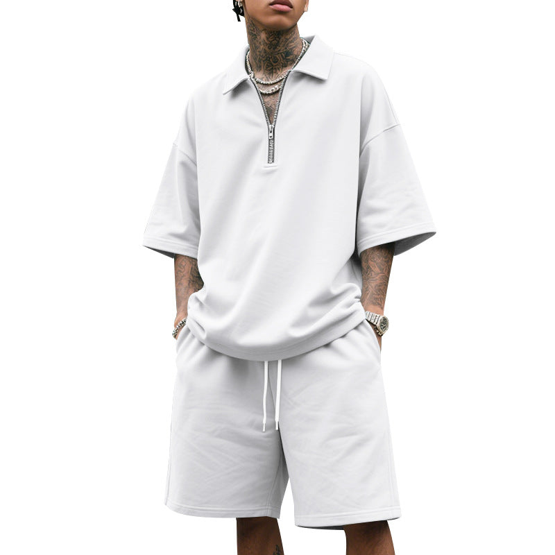 Herren Sportset Kurzarm mit Shorts Sportlich Leicht