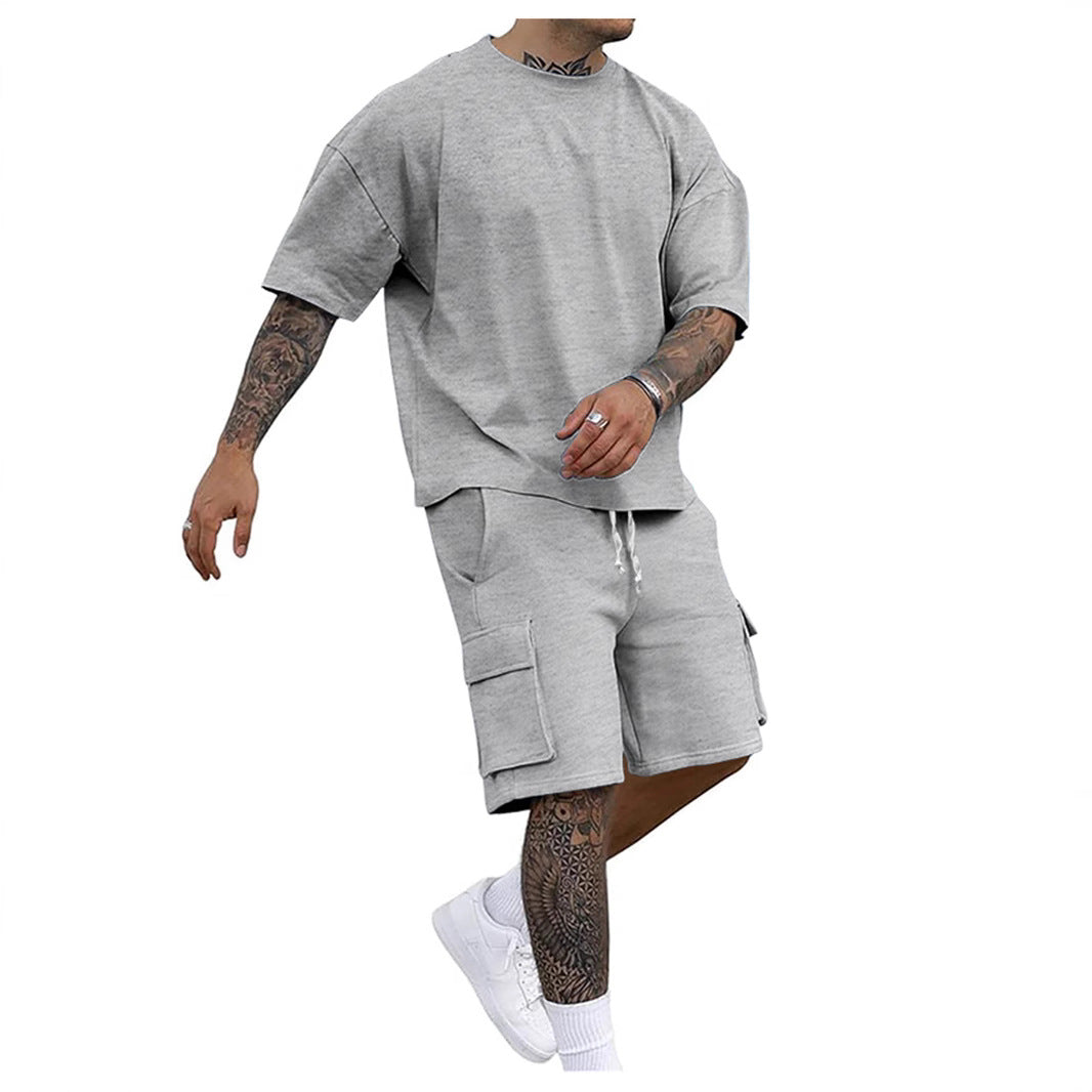 Herren SportSet Sweatshirt Shorts Bequem Casual - BerlinGlamour