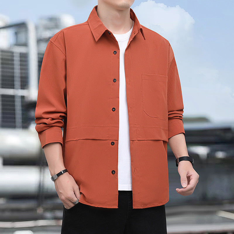 Herren Hemdjacke Lässig Outdoor mit Struktur Optik